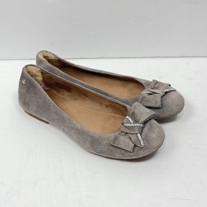 UGG Jacqueline Swarovski Crystal Embellished Suede Flats Sz 7.5
